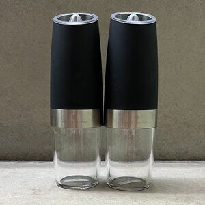 Set of 2 Cook's Essentials Battery Operated Auto Spice Gravity Mills, 8" x 2”